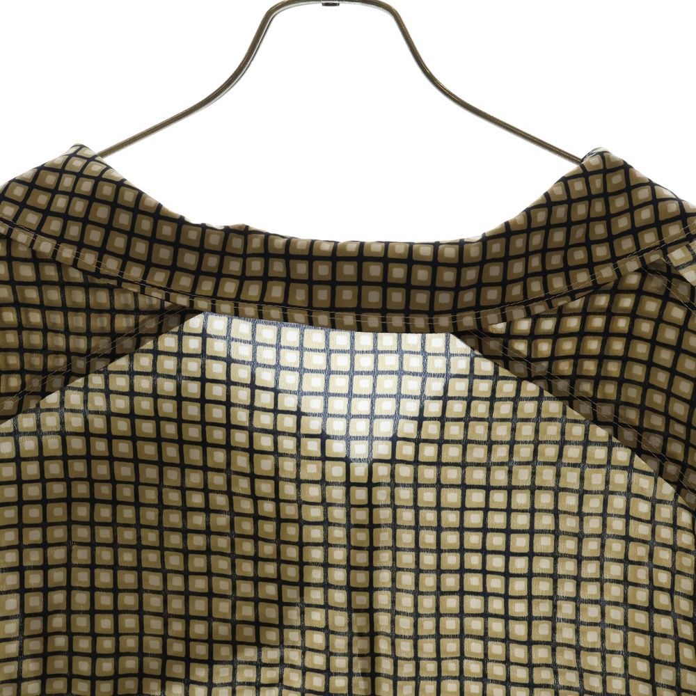 MARNI (マルニ) 20SS Silk Check Shirt 半袖シルクシャツ プルオーバーチェックシャツ ベージュ レディース CAMA0269Y0 MARNI - MARNI マルニ 20SS Silk Check Shirt 半袖シルクシャツ