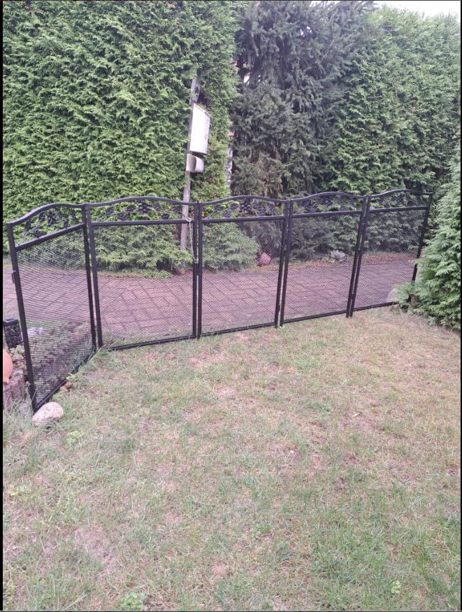 人気商品屋外 ドッグラン フェンス 犬 埋め込み式 庭 メッシュ 花壇 5枚組 菜園 柵 仕切り 防獣 エクステリア ガーデン DIY アイアンフェンス おしゃれ 黒 Wisfor 幅60×高さ110cm WWW_SUPERTOOLSSHOP_NL