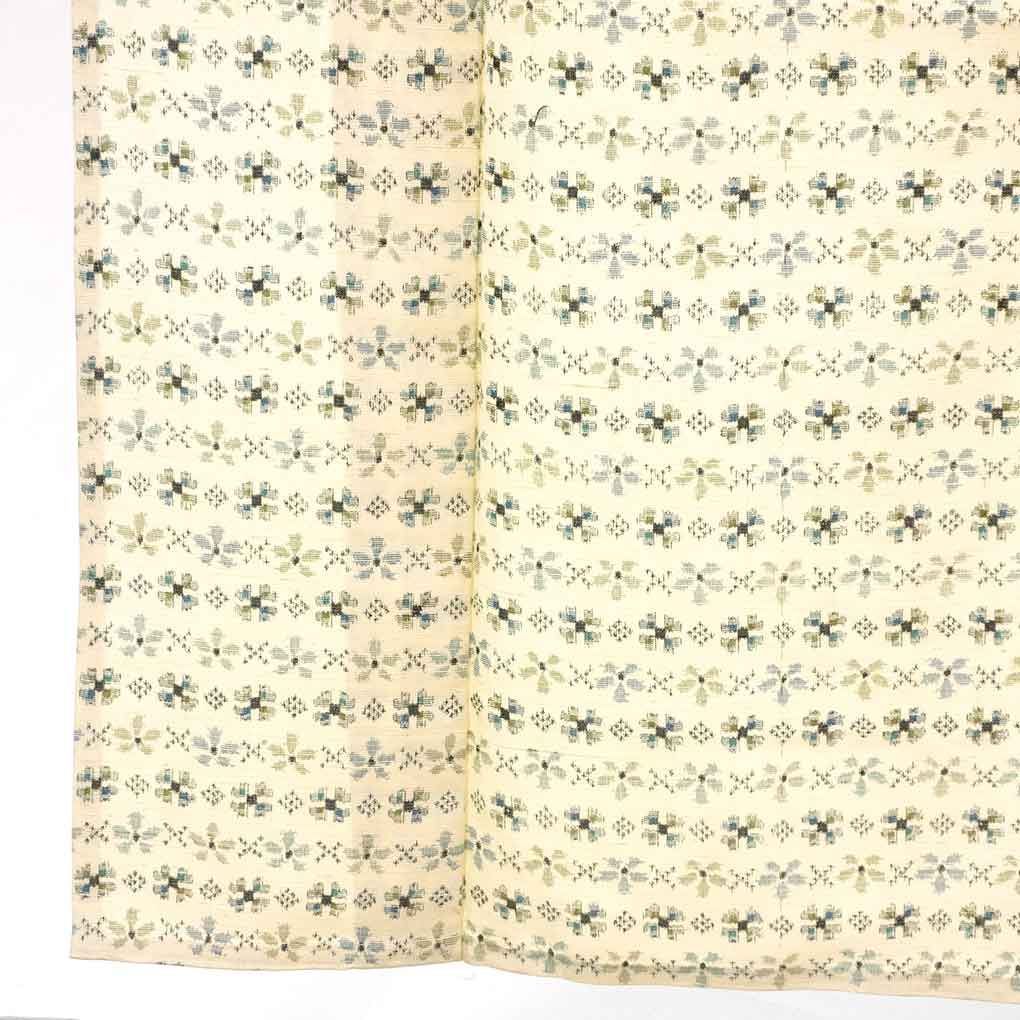 紬 身丈156cm 裄61cm 前幅26cm 後幅30.5cm 袖丈47cm 袖幅31cm レディース 単衣 花柄 裄Sサイズ 初夏 初秋用 正絹 シルク ホワイト リメイク リユース リサイクル 呉服のきくや