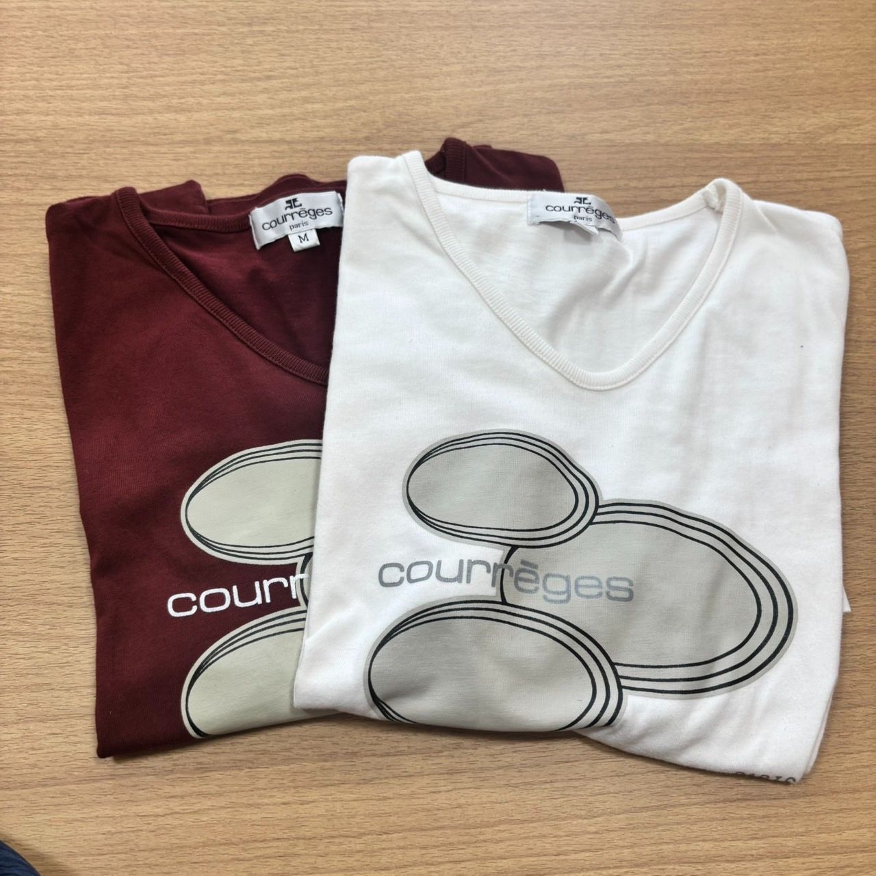 El6】Courreges クレージュ Tシャツ セット Mサイズ プリント