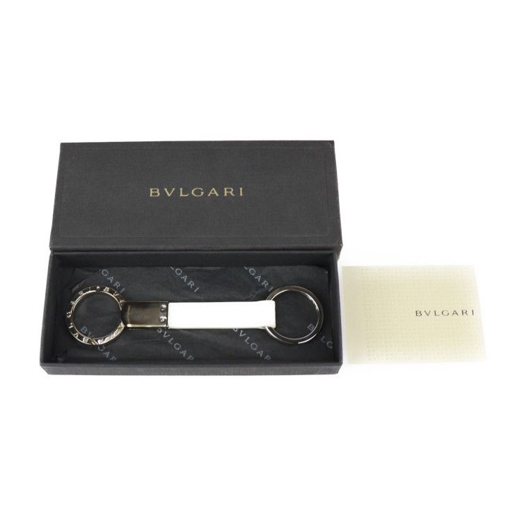 BVLGARI ブルガリ キーホルダー 22234 メタル レザー シルバー