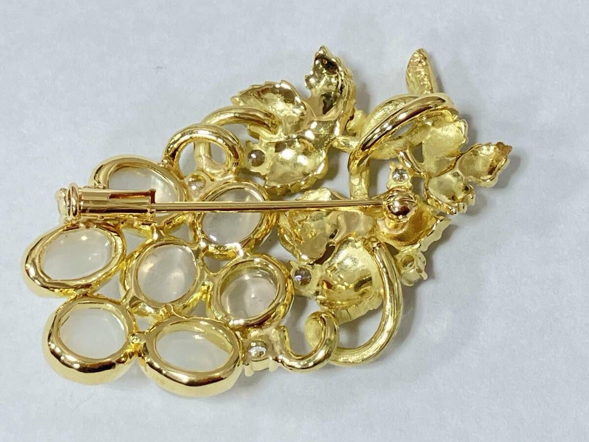 K18 葡萄 ブローチ 12.1g イエローゴールド トップ