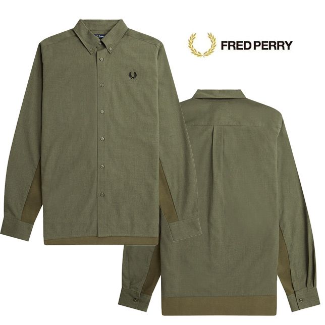フレッドペリー コントラストパネルシャツ FRED PERRY M6624 Contrast Panel Shirt ボタンダウンシャツ