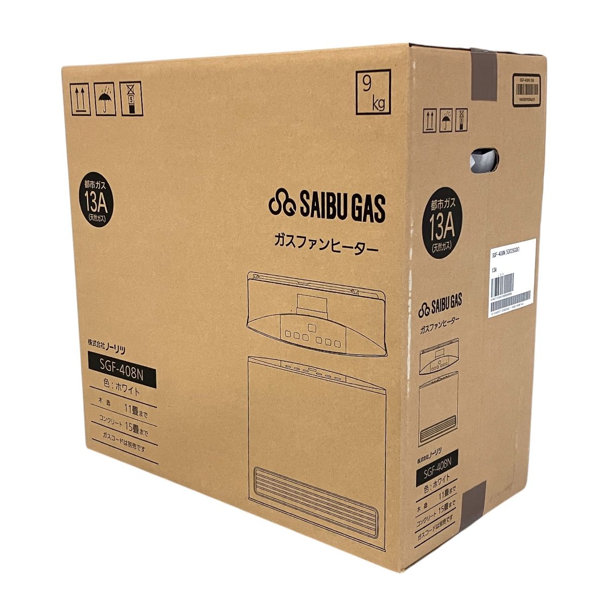未使用品 ノーリツ 西部ガス 都市ガス ガスファンヒーター SGF-408N