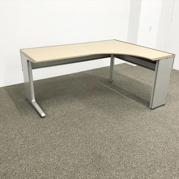 L字デスク 右ラウンド インクルード 引出し無 オフィスデスク イトーキ ファインウォールナットL