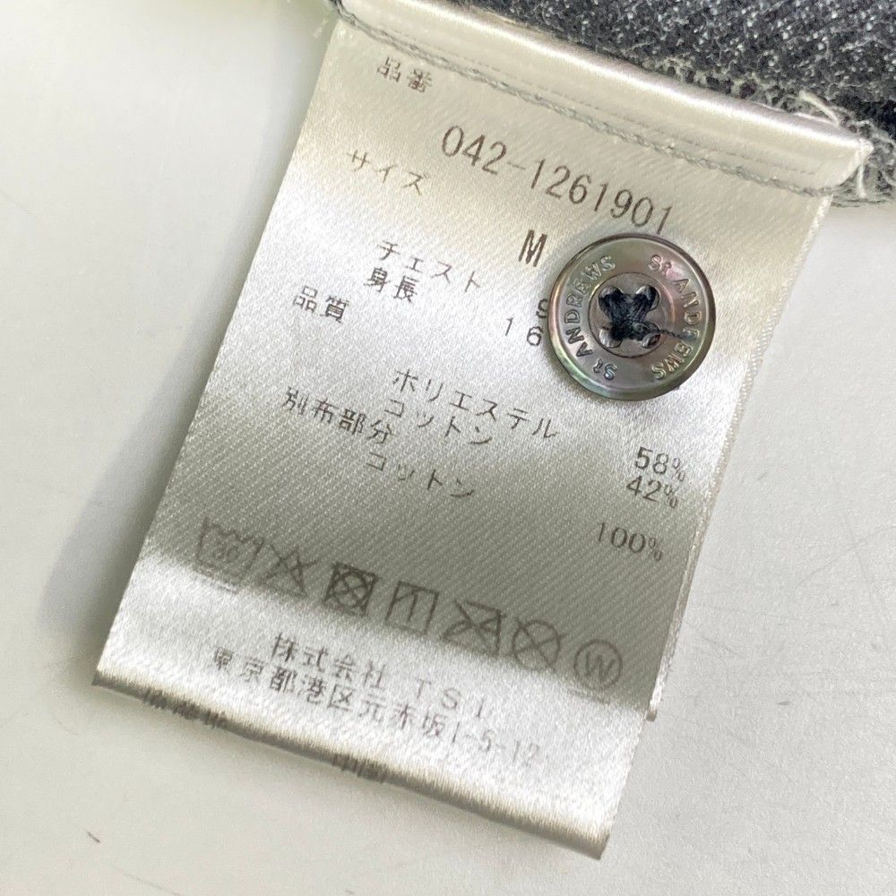 セントアンドリュース　長袖 ポロシャツ　サイズ M セントアンドリュース SA ロゴジャガード長袖ポロシャツ