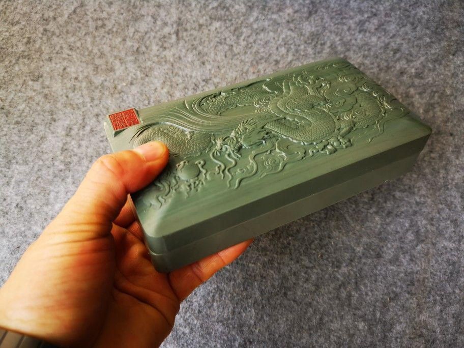 松花石硯 墨盒 文房四宝 筆墨紙筆硯 工芸品 美術品 置物 松花石硯 墨盒 文房四宝 筆墨紙筆硯 工芸品 美術品 置物 - メルカリ