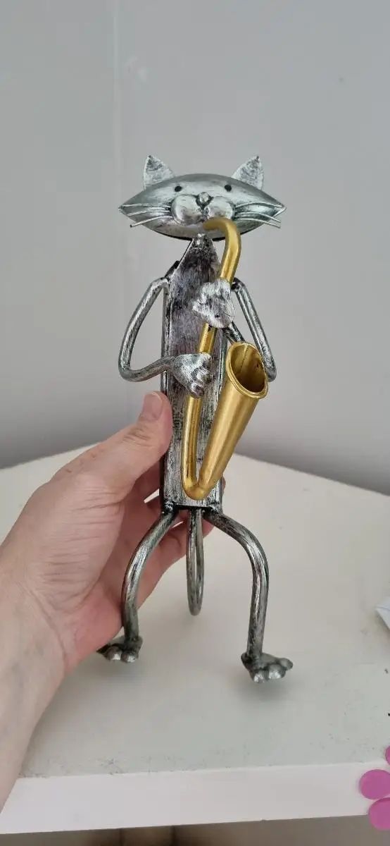 【アンティーク】猫のサックス 木彫 ビンテージ アンティーク】猫のサックス 木彫 ビンテージ