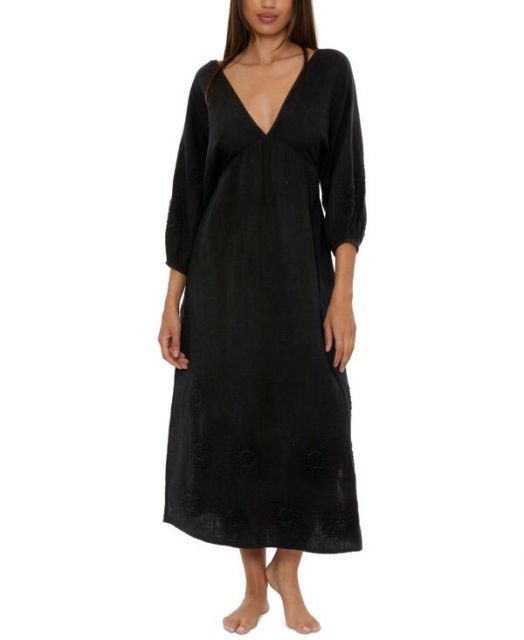 送料無料 トリーナターク レディース ワンピース トップス Women s Serene Cotton Gauze Back-Cutout Cover-Up Dress Black
