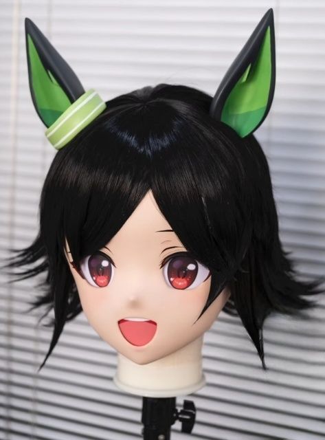 全頭マスク カツラ付き ロック付き NO.365 ドール ヘッドロリータ人形 コスプレ 変身 仮装 着ぐるみ kigurumi 二次元