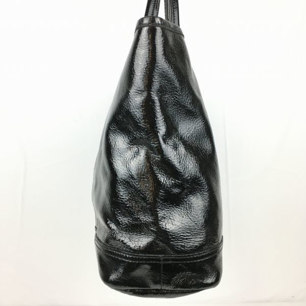 LONG CHAMP/ロンシャン トートバッグ〈黒/BLACK〉エナメル加工/bag〕菅