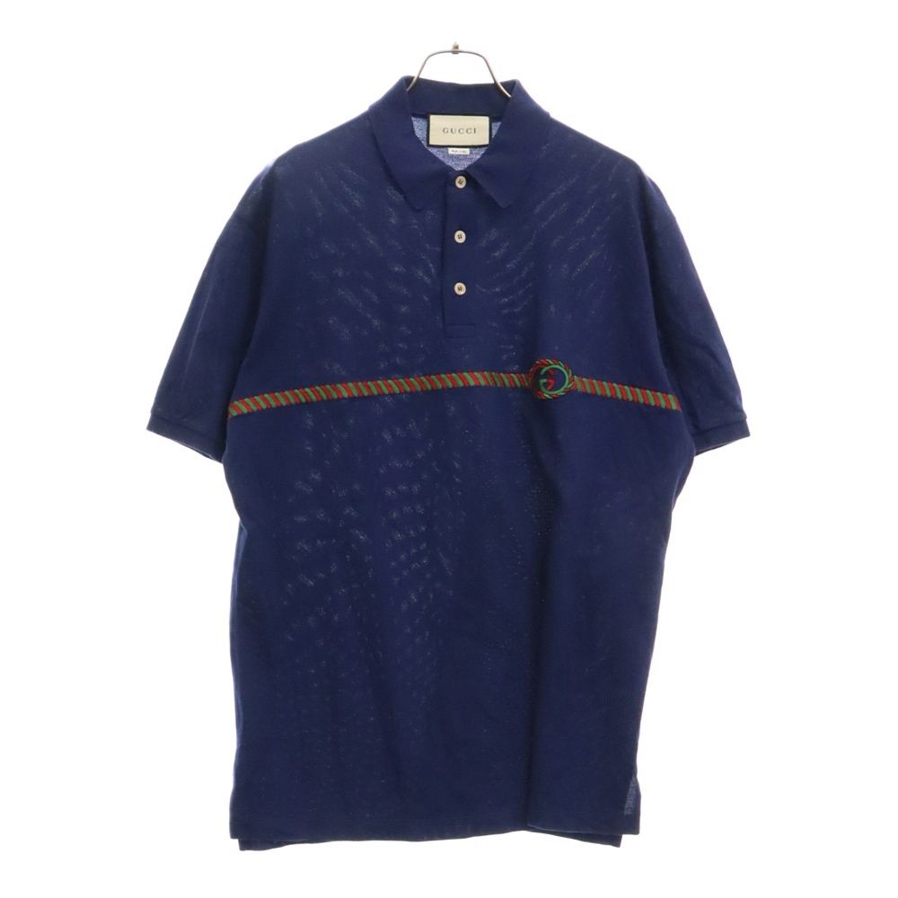 GUCCI (グッチ) GG Embroidered Short Sleeve Polo Shirt GGエン