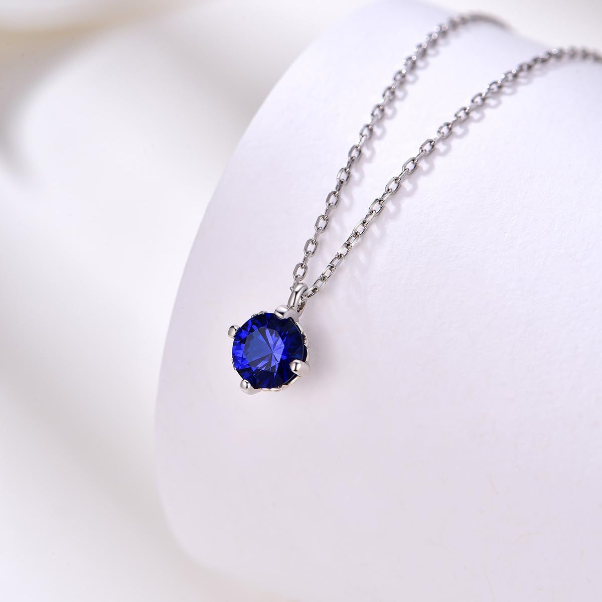 誕生石 桜 ペンダント 高校生 一粒 ネックレス デート 金属アレルギー対応 シルバー925 12ヵ月誕生石 プレゼント シンプル 女性 レディース サファイア FH.bird
