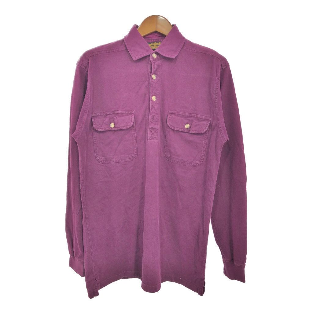 90年代 Eddie Bauer エディーバウアー 長袖シャツ アウトドア ワインレッド (メンズ M) 中古 古着 S1187