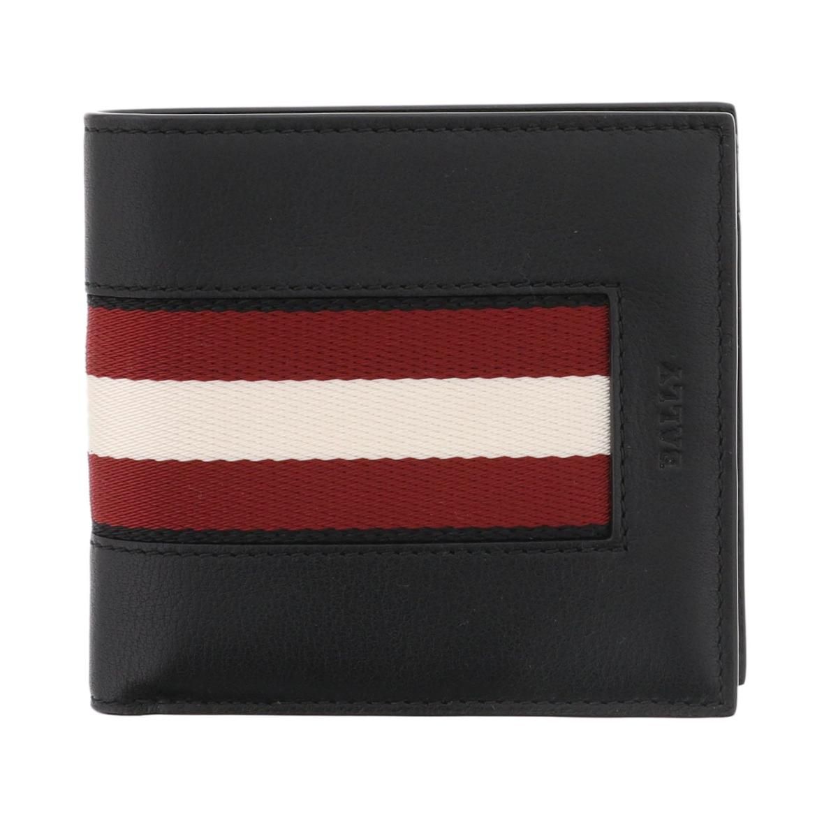 新品 ＊BALLY バリー＊ レザー 折財布 黒×赤 バイカラー