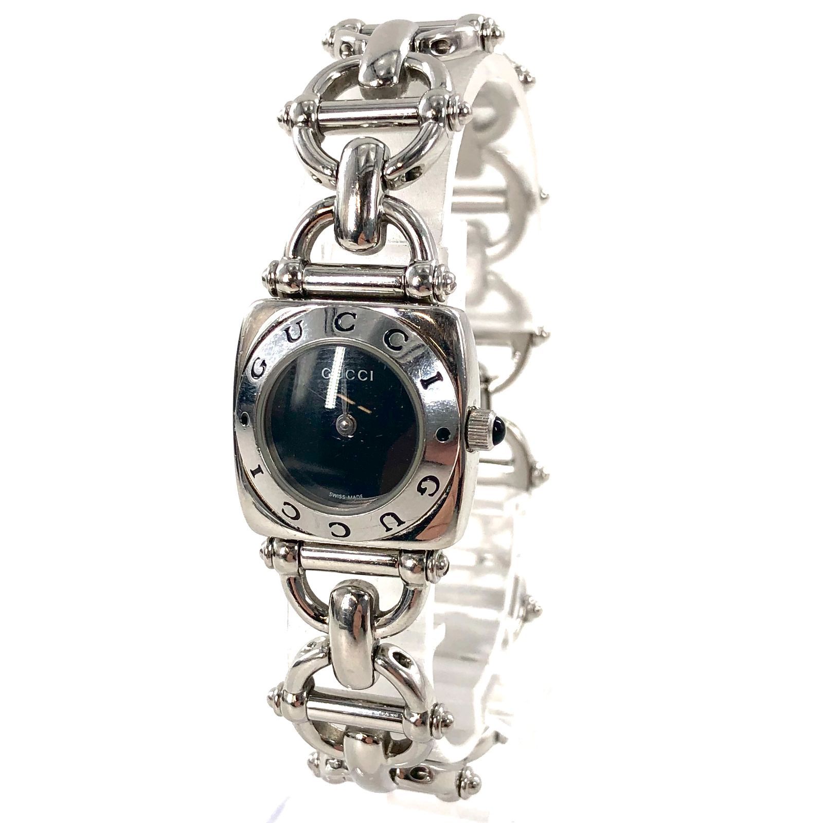 (B) GUCCI 腕時計 6300L/6400L クォーツ グッチ QZ GUCCI グッチ 腕時計 クオーツ ピンク革ベルト 6300L ゴールド盤