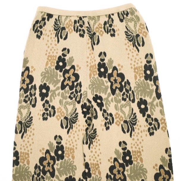 TAN タン 23SS AQUATIC PLANT PANTS ジャガード編み 花柄ニットパンツ TN23SS017 Free BEIGE イージー ボトムス g23073 DECORATOM_COM_BR