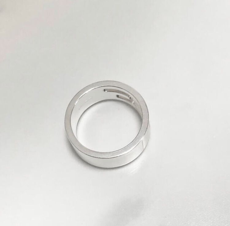 グッチ 指輪 シルバー 銀 925 オープン G くりぬき メンズ リング6 
