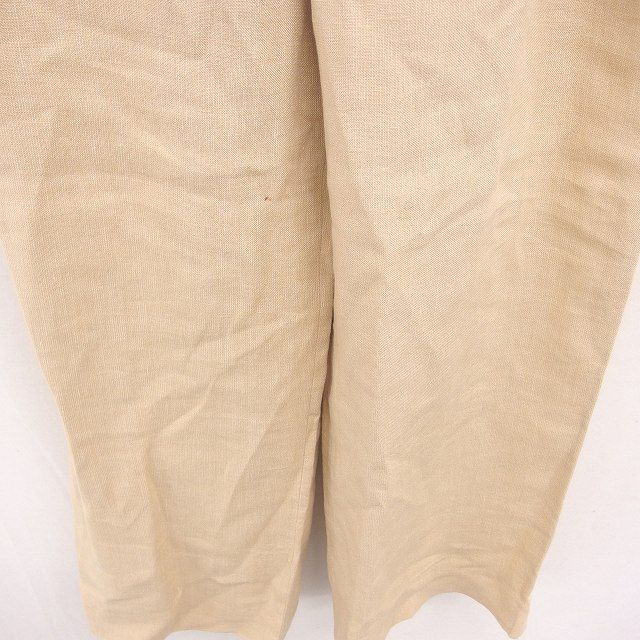 な*る様 ヨーガンレール リネン　ベージュ ゴムウエスト カジュアルパンツ な*る様 ヨーガンレール リネン ベージュ ゴムウエスト