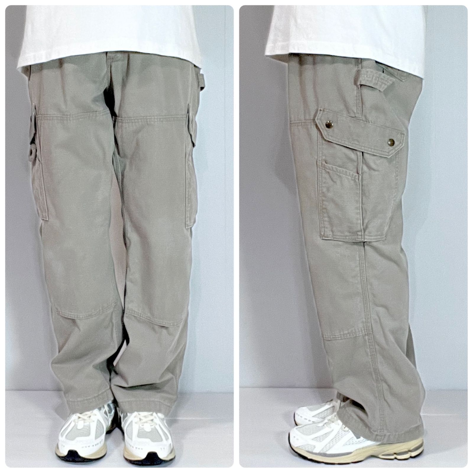 Carhartt カーハート W38L30 9.25oz B342 DES Relaxed Fit 刺繍ロゴリップストップ ダブルニー タクティカル ペインター カーゴパンツ ワークパンツ デザート ベージュ US企画 アメリカ流通モデル p25083332