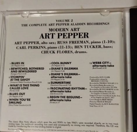 Art pepper /modern art　　blue noteブルーノート 盤CD