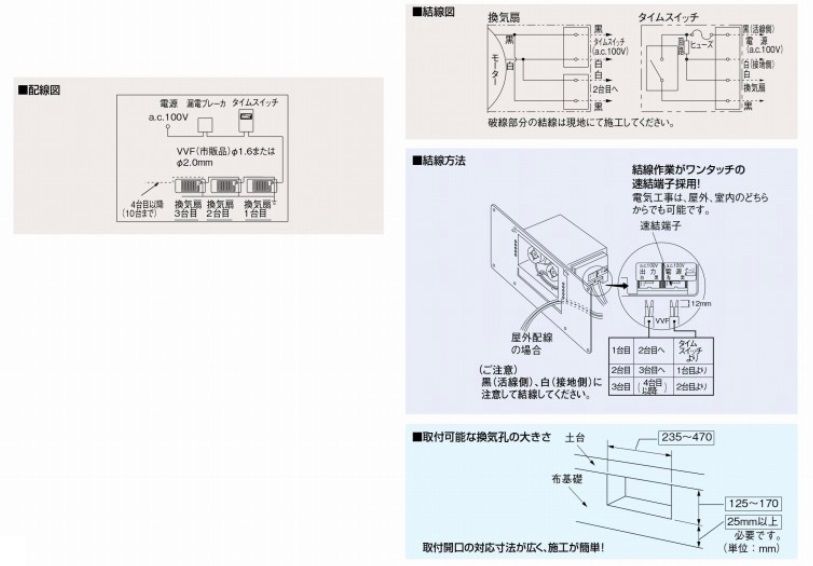 パナソニック 床下用換気扇 4台セット FY-08FFA1-4 4台+TB50タイムスイッチセット - メルカリ