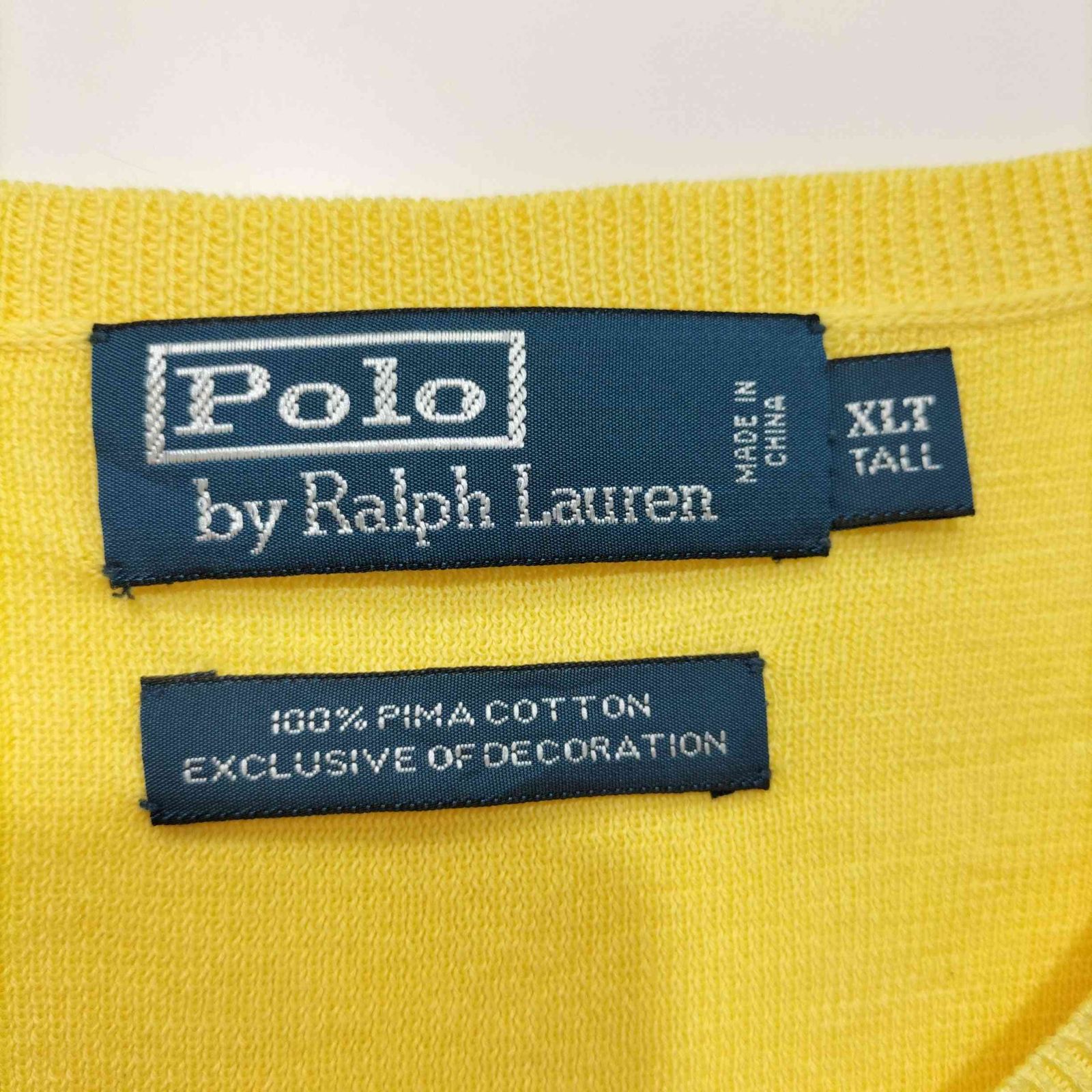 ポロバイラルフローレン Polo by RALPH LAUREN 90S EXCLUSIVE OF DECORATION ポニーロゴ刺繍 ピマコットン  Vネックニット メンズ XLT