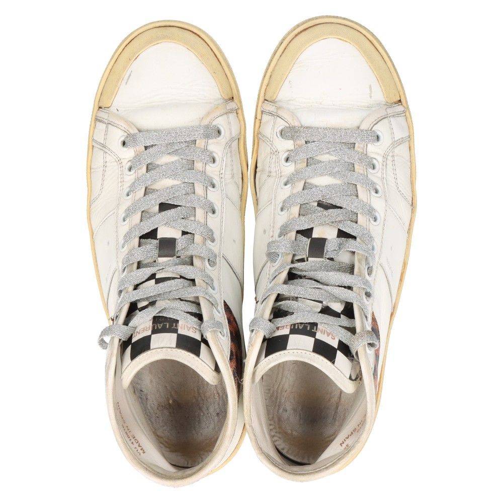 【美品】SAINT LAURENT PARIS レオパード ハイカットスニーカー 美品SAINT LAURENT PARIS レオパード ハイカットスニーカー サン