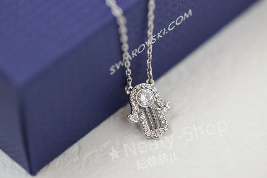 💗新品💗Swarovski  ファッショシルバーの悪魔の目手のひらの美しい鎖骨ネックレス