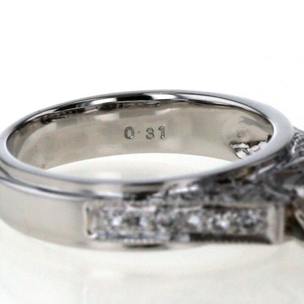 K18WG ホワイトゴールド リング ダイヤモンド 0.707ct/0.31ct ライン 