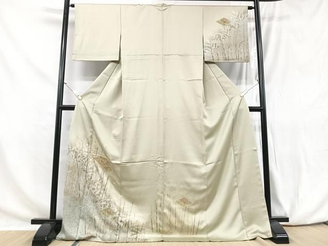 平和屋着物○無地絵羽訪問着 中国三大刺繍 汕頭刺繍 スワトウ刺繍 菱文