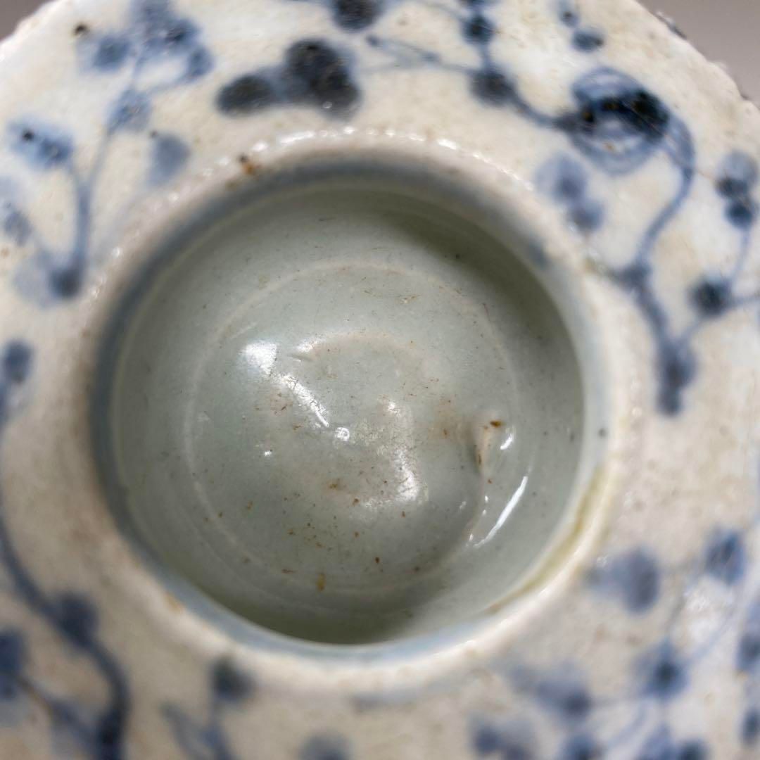 李朝　染付　水孟　直径7.4㎝　高さ3.2㎝　タルカ　東な6-1228☆2F 李朝 染付 水孟 直径7.4㎝ 高さ3.2㎝ タルカ 東な6-1228☆2F