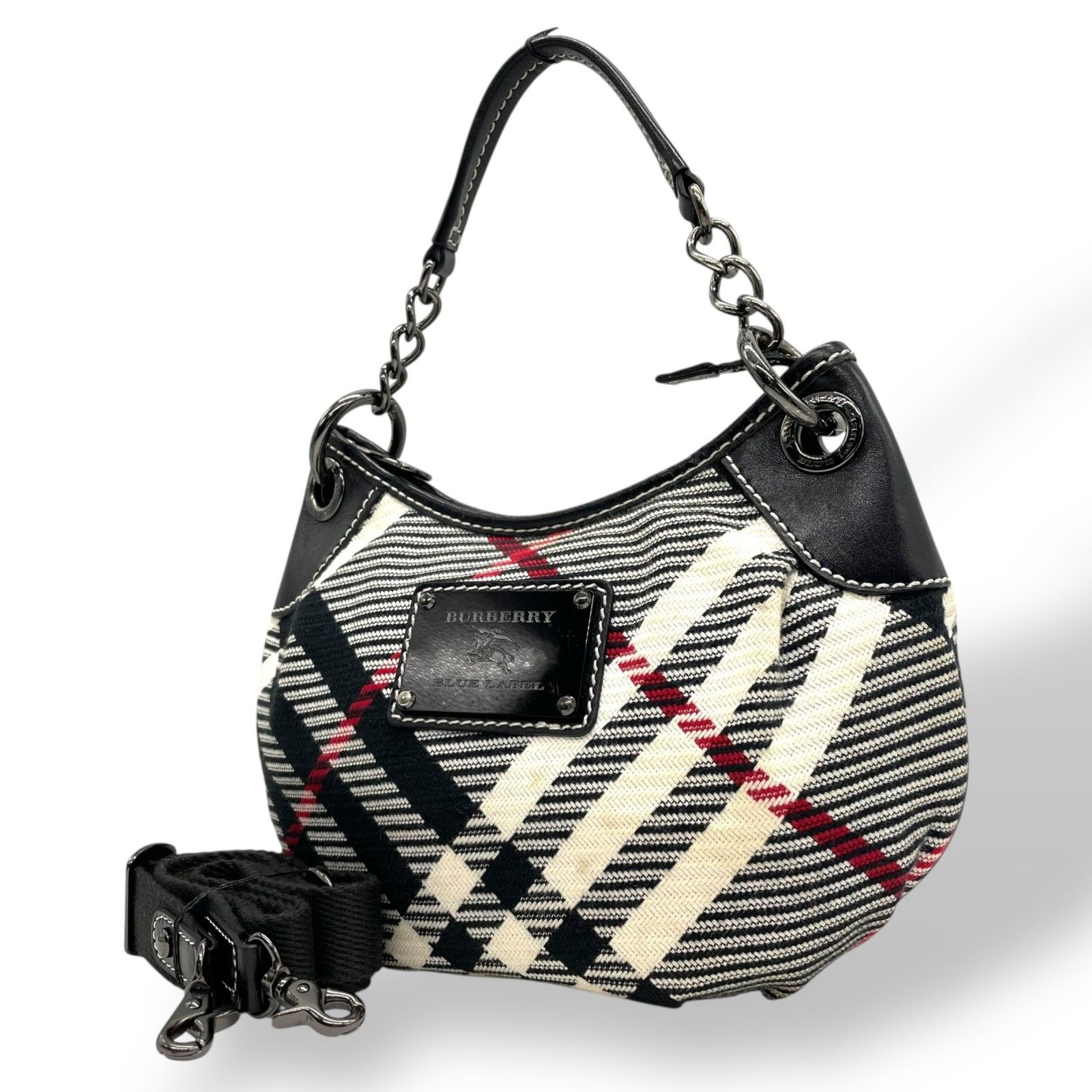 BLUE LABELバッグ ブラック チェック柄 BURBERRY BLUE LABEL