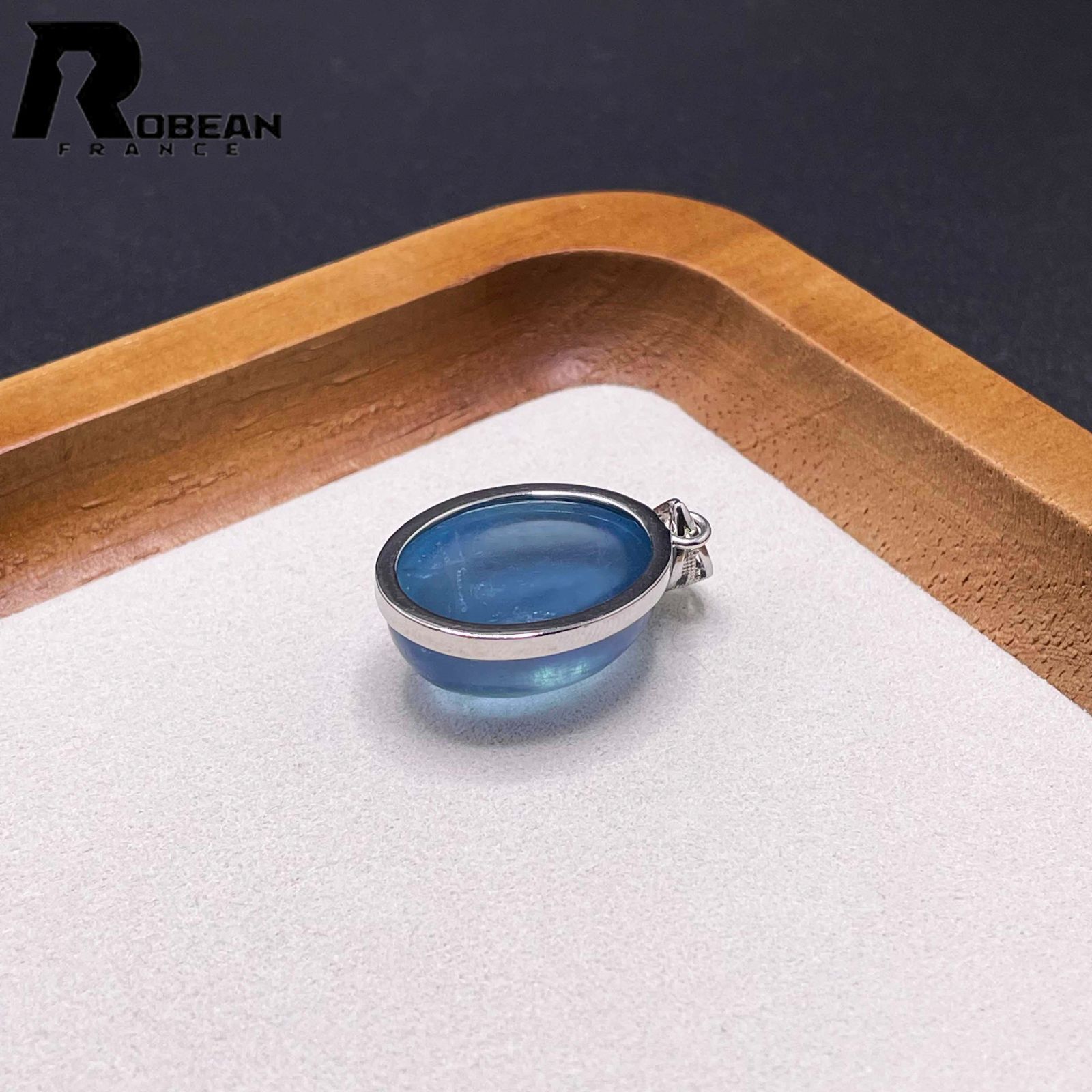 ブルーアクアマリン 925銀ペンダント