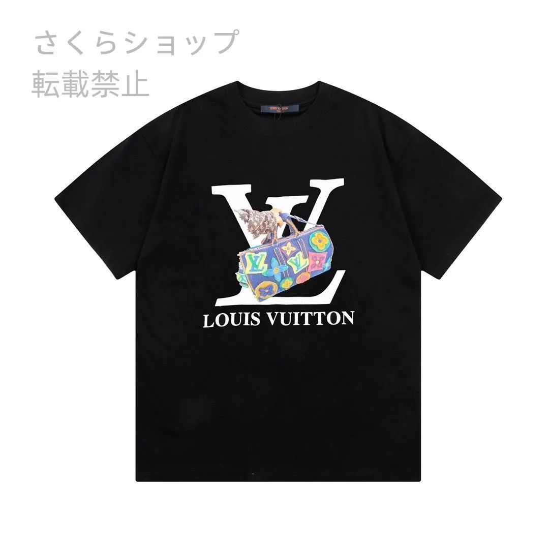 Louis Vuitton ルイ・ヴィトンクルーネック半袖Tシャツ、男女共通 
