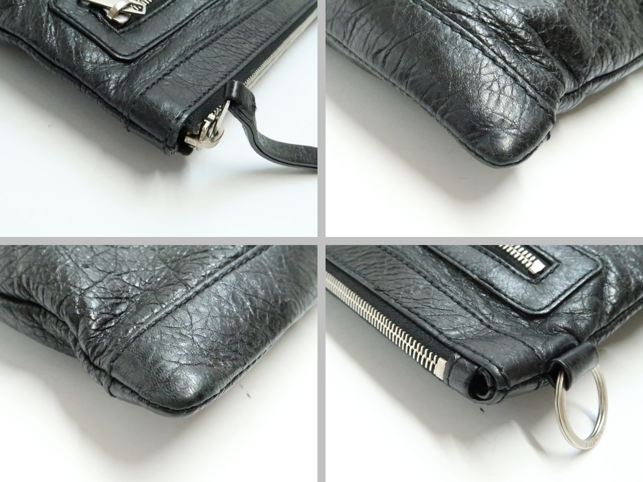 バレンシアガ レザー クラッチバッグ 黒色系 BALENCIAGA