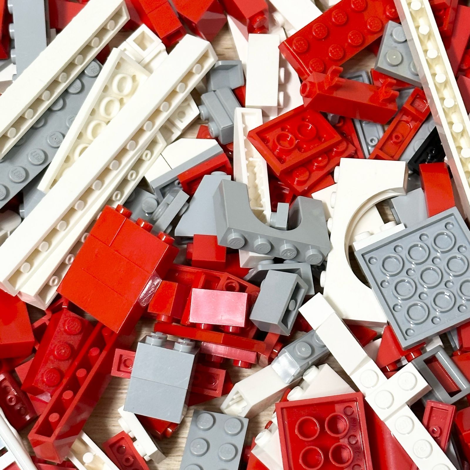 LEGO レゴ レッド ホワイト グレー系 中古 パーツ ブロック プレート 