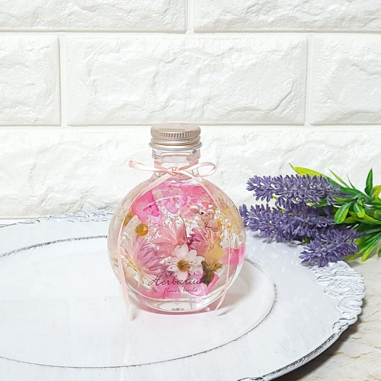 ◆ハーバリウム　187 春のbouquet *.:。✿*゜¨ ハーバリウム ＼ラッピング付き／ 完成品 100ml 六角 どこから見