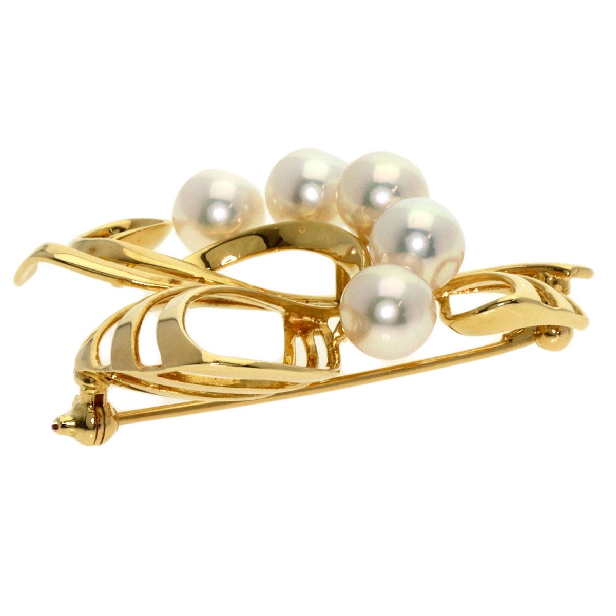 MIKIMOTO ミキモト パール 真珠 ブローチ K18YG レディース