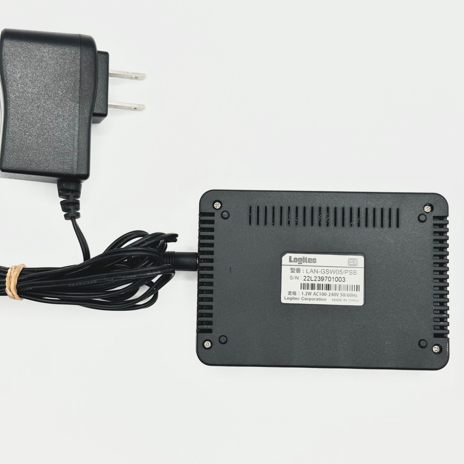 Logitec ロジテック LAN-GSW05 / PSB ギガビット 対応 5ポート スイッチングハブ プラスチック 筐体 ブラック 純正 アダプタ  ACアダプター LA-5W5S-2 - メルカリ