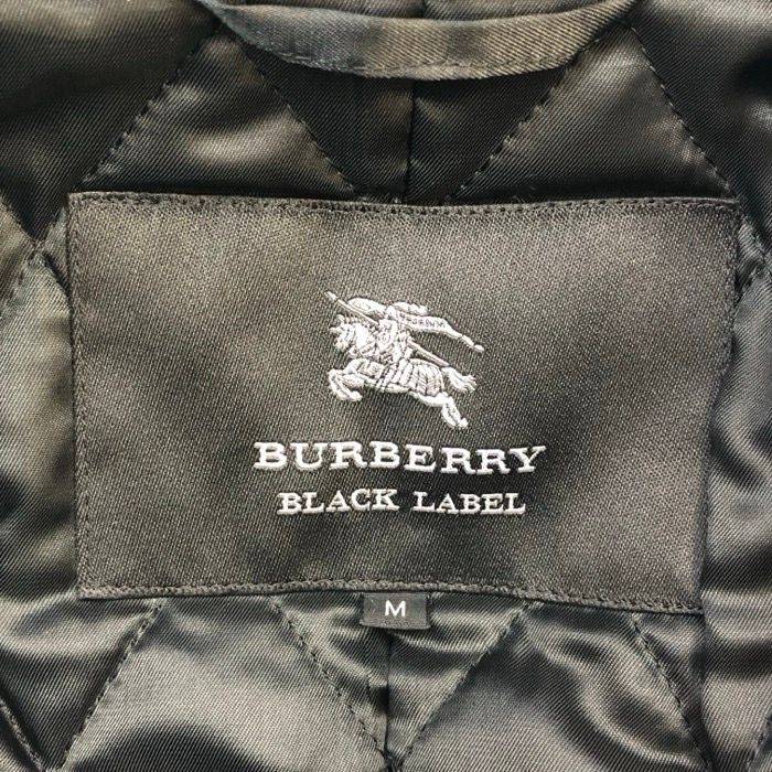 BURBERRY BLACK LABEL バーバリーブラックレーベル ダッフルコート 中綿入り フード付き グレンチェック柄 BMC81-309-07 ウール×カシミヤ ブラック Mサイズ メンズ KANDAIZUMI_COM