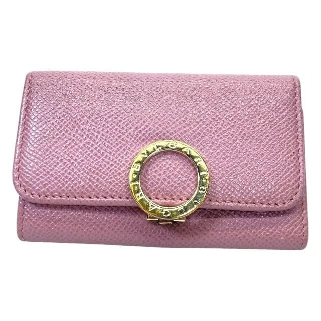 新品 未使用 ブルガリブルガリ ロゴクリップ  6連キーケース ピンク ロゴ金具 BVLGARI ブルガリ ロゴクリップ 6連 キーケース レザー ピンク