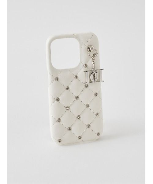 キルティングビジューDDチャームiPhoneケース 予約商品】キルティングビジューDDチャームiPhoneケース