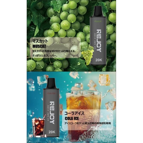 REJOYポッド 電子タバコ 36000回吸引 ニコチンゼロ タールゼロ フレーバーカートリッジ2本入り バッテリー本体なし (マスカット)