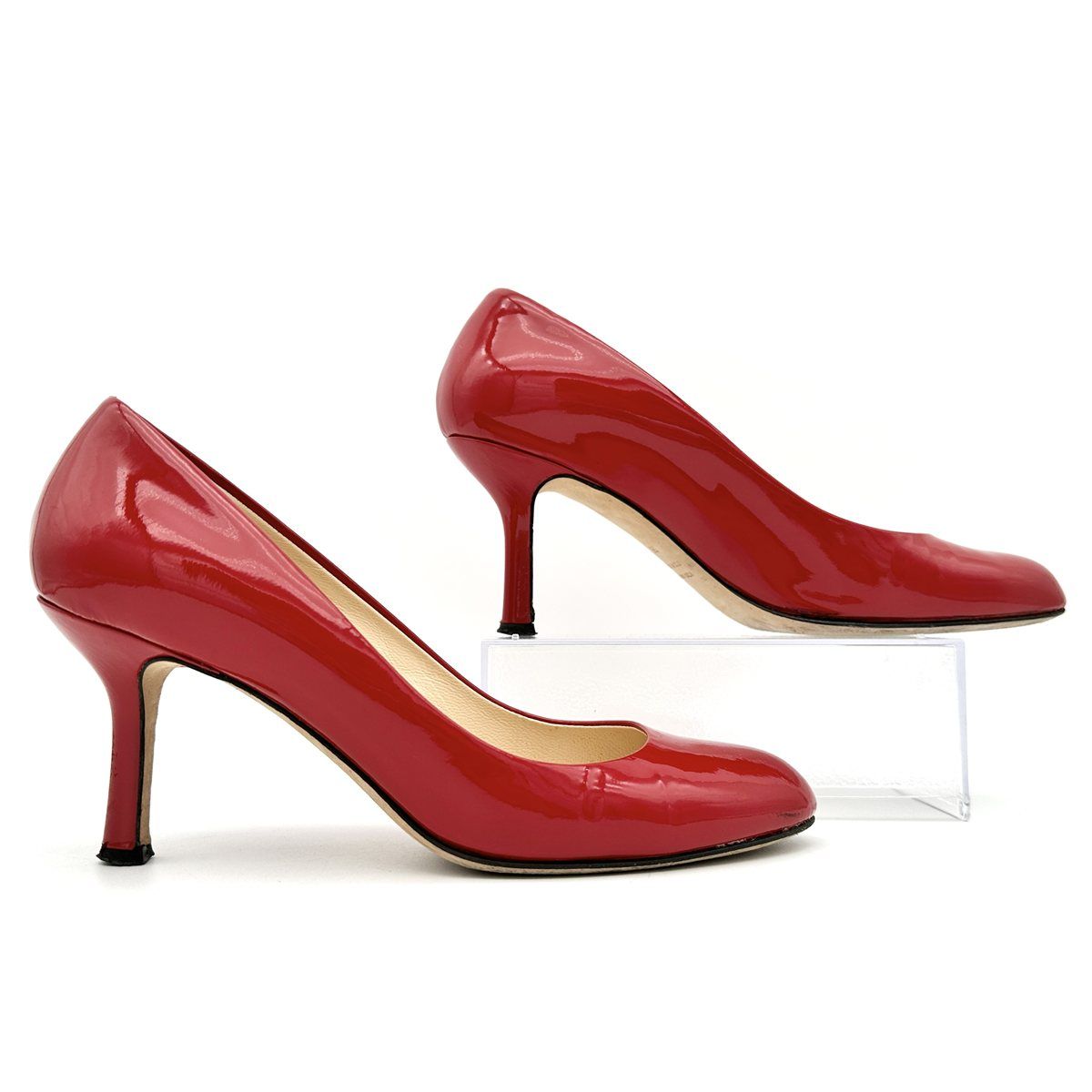  FABIO RUSCONI ハイヒール エナメル アーモンドトゥ ピンヒール レッド 2332 T ハイヒール パンプス パンプス