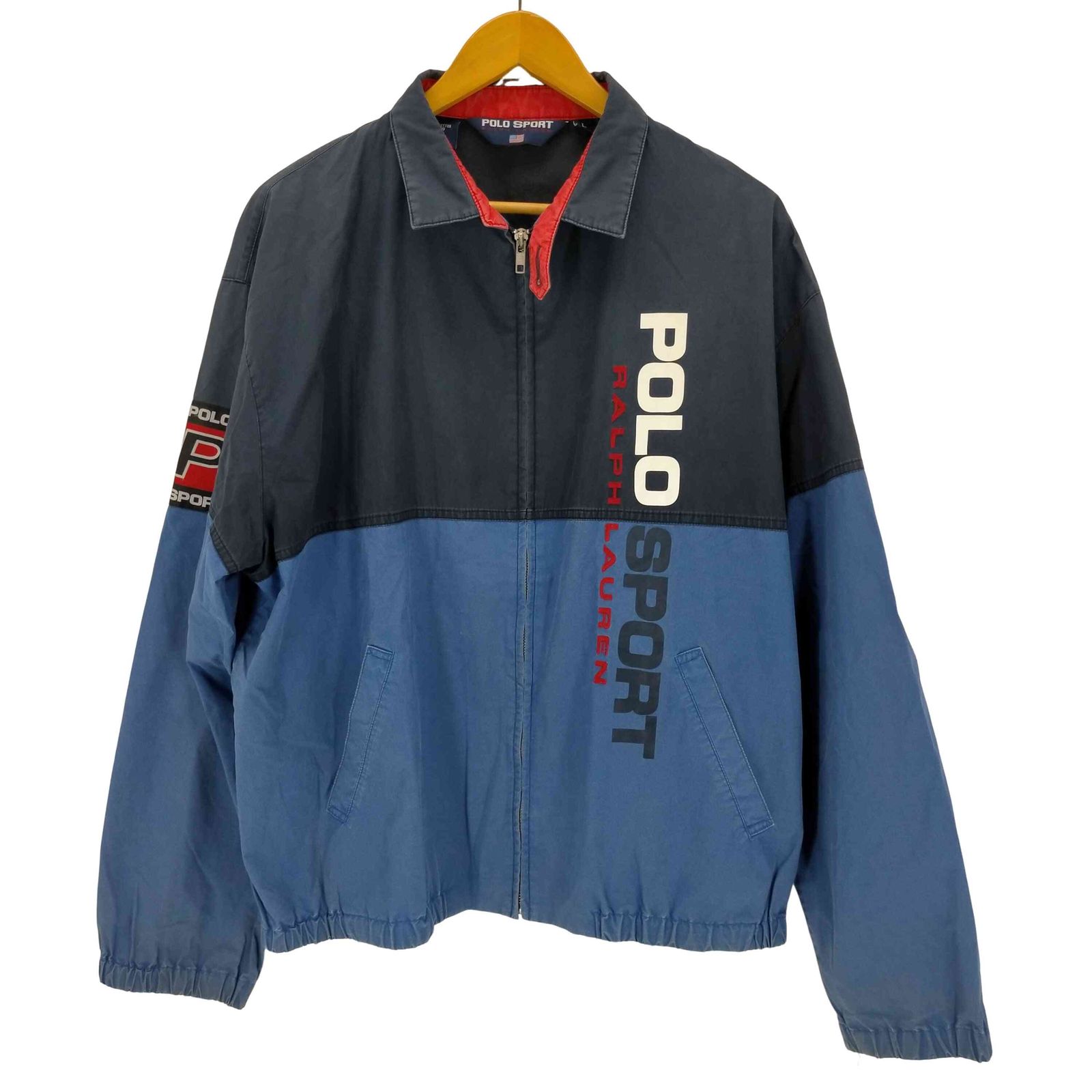 ポロスポーツラルフローレン POLO SPORT RALPH LAUREN 90s ロゴパッチ プリント切替スイングトップ メンズ import L