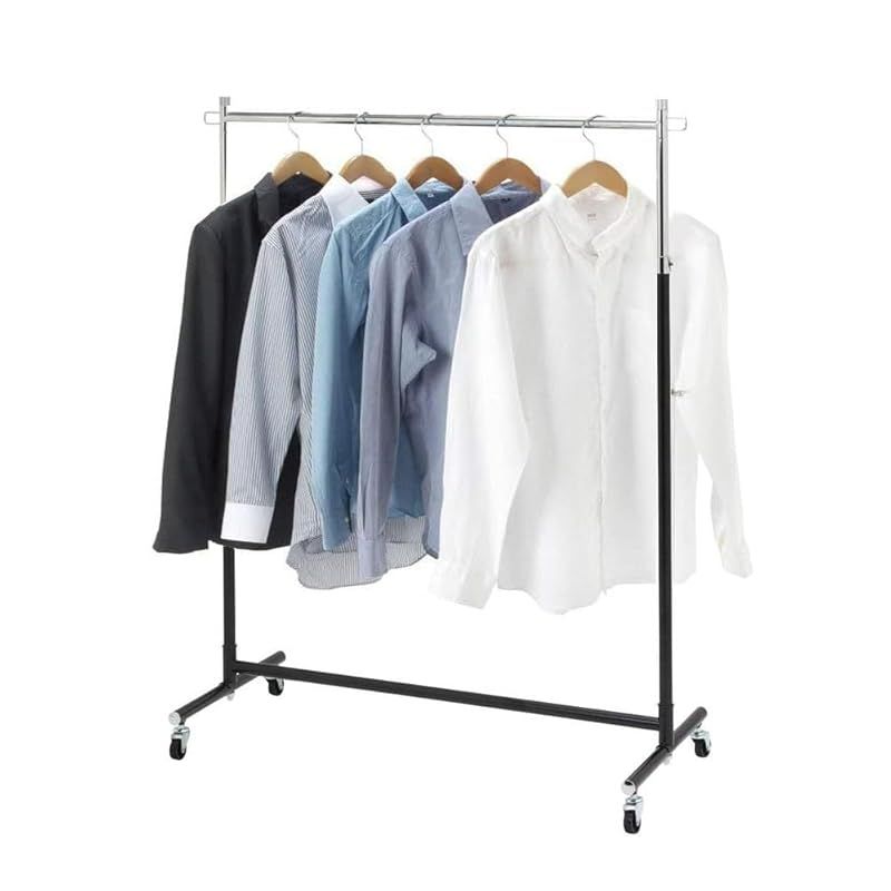 タマトシ ハンガーラック スリム 省スペース 収納 業務用 頑丈 耐荷重150kg 組立式 シングル 幅90cm ブラック 0