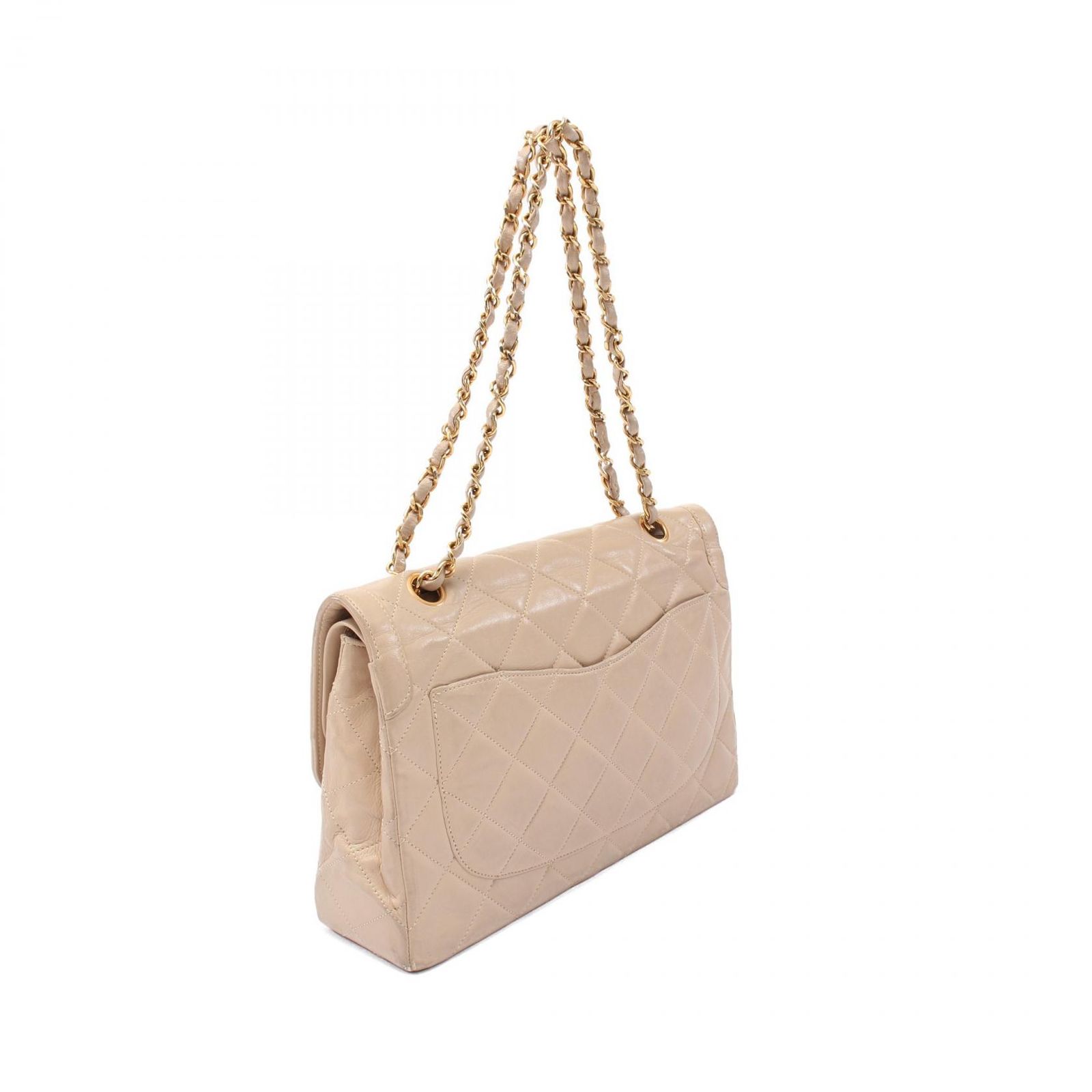 美品　シャネル　ラムスキン　パリ限定　Wフラップ　ショルダーバッグ　ベージュ CHANEL - シャネル CHANEL マトラッセ パリ限定 Wフラップ
