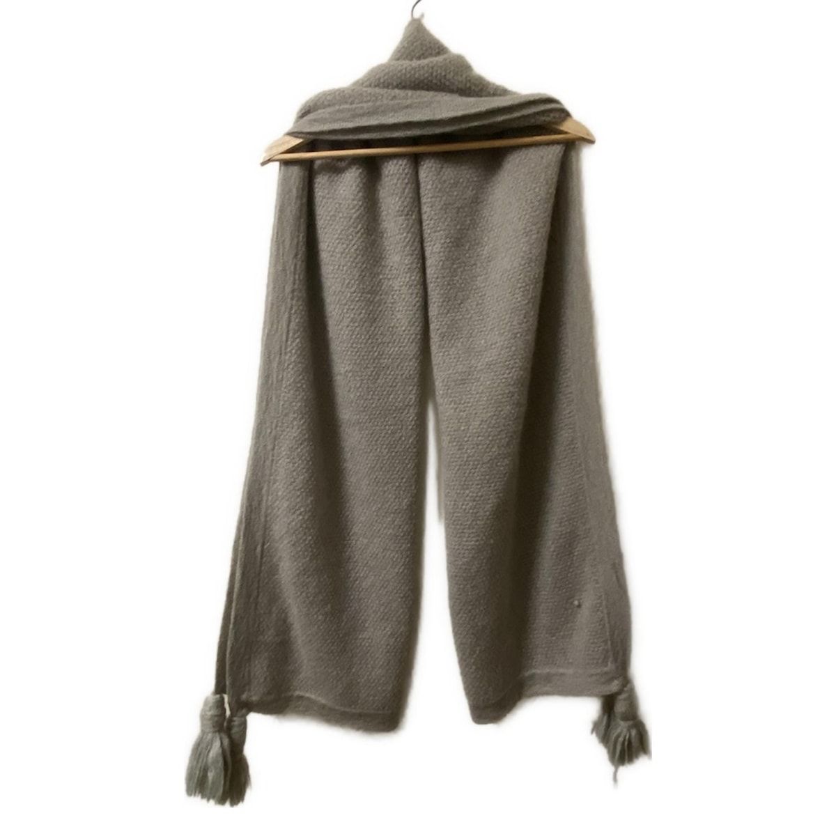 J-MDavidson ジェイ-エムデヴィッドソン ストール ショール - グレーベージュ タッセル ウール