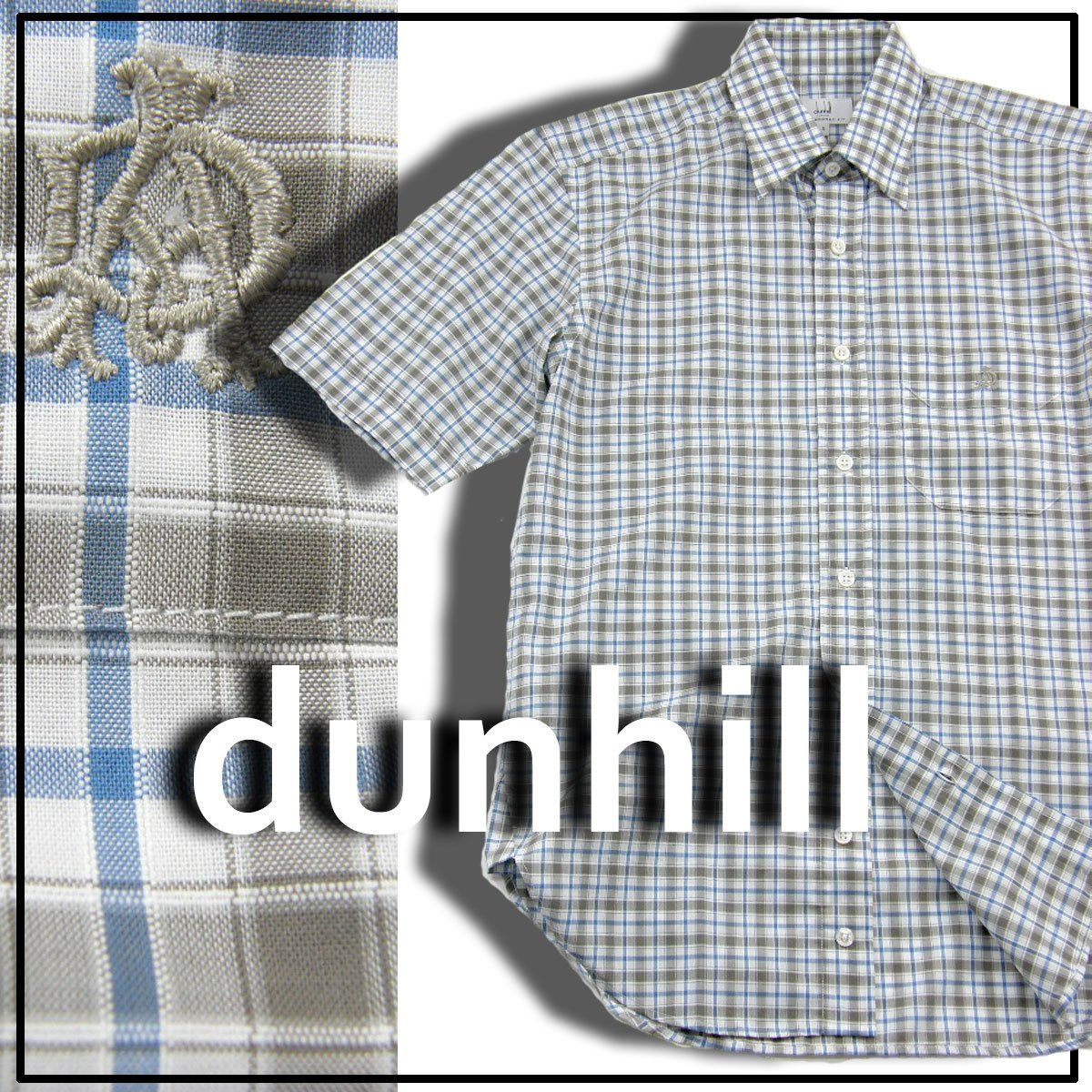 【新品】 dunhill / ダンヒルENGINEERED FIT 半袖シャツ チェック コットン シャツ エンジニアード フィット 胸ポケット ビジネスシャツ ビジネスウェア カジュアルシャツ